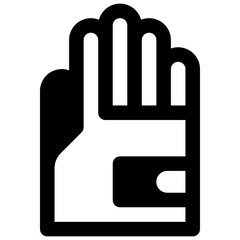 Obraz premium Snow gloves. Outlined stroke vector icon with black-filled details.