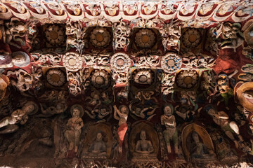 interior of Chinese grottoes buddhist cultural relic
