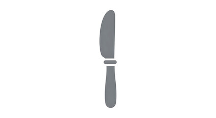 Fototapeta premium A simple gray knife with a rounded blade and handle isolated on a white background in a minimalist style ai generated