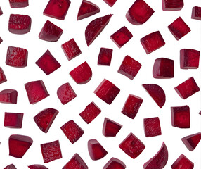 Fresh Beetroot Juice and Detox Water with Mint, Turmeric, and Ingredients in Glass and Jug – HD Photorealistic Beverage on White Background
