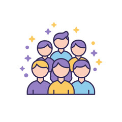 Group of people together, community teamwork and social collaboration symbol