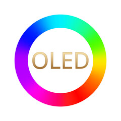 Vibrant oled color spectrum with circular gradient design.