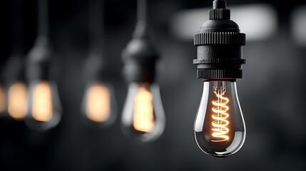 Vintage glowing light bulb design high resolution picture