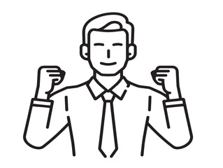 Motivational business icon symbolizing success with clean vector lines