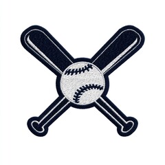 Obraz premium Baseball Logo sporty baseball logo with a bat and ball stitching details navy and white athletic and dynamic isolated on white background