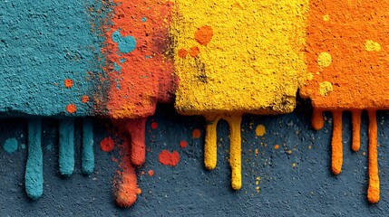 Abstract colorful dripping paint wall high resolution picture