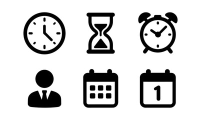 Time management icons for planning and organization