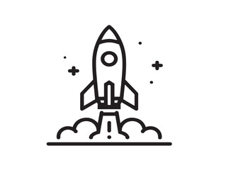 Clean line art startup business icon with modern aesthetics