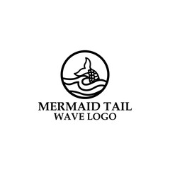Mermaid Tail Wave Marine Ocean Sea Fantasy Sports Logo Design 