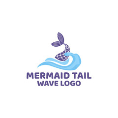 Mermaid Tail Wave Marine Ocean Sea Fantasy Sports Logo Design 