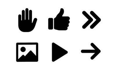 Fototapeta premium Minimalist vector symbol set for digital interface design and online applications