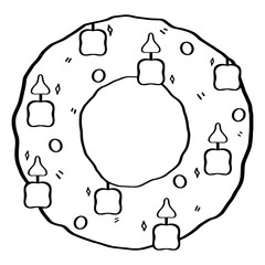 Merry Christmas wreath element for seasonal design and celebration.