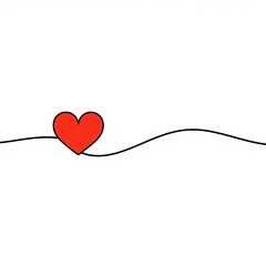 red heart on white background