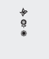 black and white flower icons