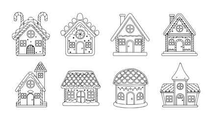 Charming gingerbread house collection adorable holiday decorations festive sweet treats silhouette