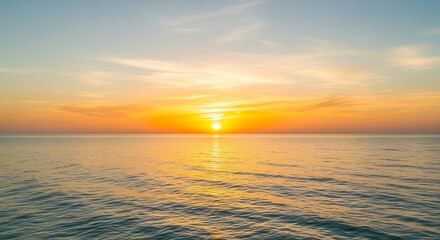Fototapeta premium Ocean and Sky Illuminated by Soft Golden Peace