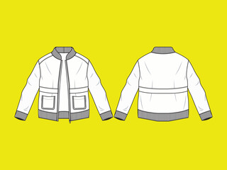 technical drawing bomber jacket fabric fashion mock up sketch illustration clothes template apparel