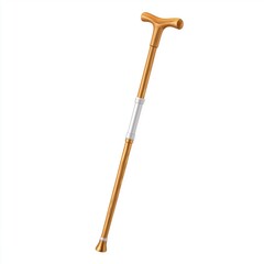 Walking support crutch designed for stability and assistance, featuring a wooden finish and ergonomic handle, isolated on a white background with copy space for design purposes