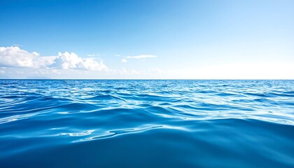 Obraz premium Wide expanse of calm blue ocean and sky