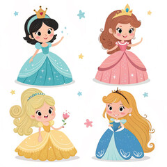 set of cute little princess