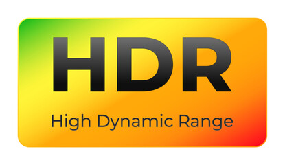 Hdr high dynamic range logo on gradient background.