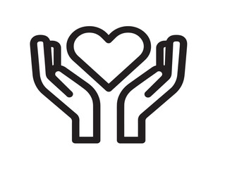 Minimalist charity icon illustration representing kindness and generosity