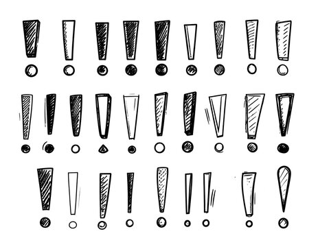 Collection of hand-drawn exclamation points (1)