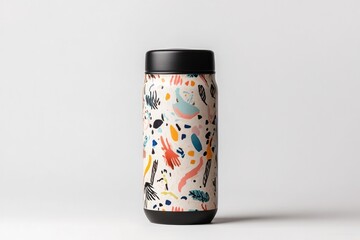 Fototapeta premium Plastic Thermos Mock-Up - Three Cups. Blank Label