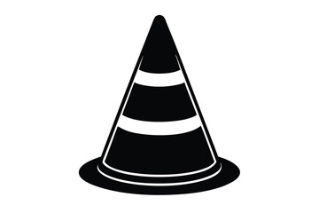 construction cone icon silhouette vector illustration