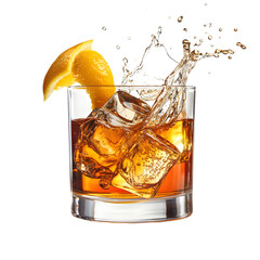 Sophisticated Glass Whiskey Ice Citrus Twist Professional Use