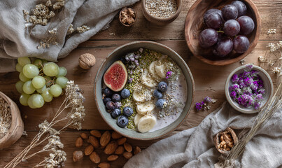 Wellness Breakfast Bowl with Fresh Fruits and Calm Tones