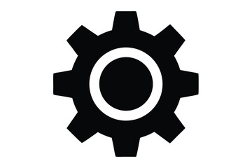 gear settings icon silhouette vector illustration