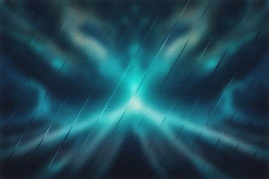 Dynamic abstract teal and blue light streaks create a futuristic, energetic, and mysterious glowing background perfect for technology or science themes