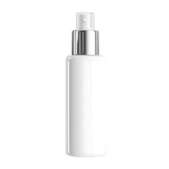 Luxurious White Spray Bottle with Elegant Silver Cap for Cosmetics Advertising