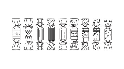 Decorative christmas crackers festive holiday treats gifts celebration party novelties silhouette