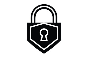 lock icon silhouette vector illustration