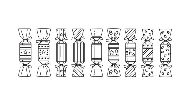 Decorative christmas crackers festive holiday treats gifts celebration party novelties silhouette