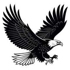 Fototapeta premium A Powerful Black Silhouette Of An Eagle 