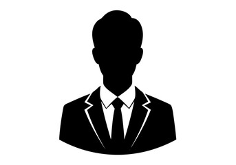 Silhouette of a businessman wearing a suit tie, representing professionalism corporate identity