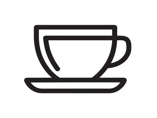 Elegant coffee symbol with warm artistic line art style