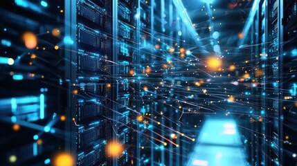 Server room network illustration