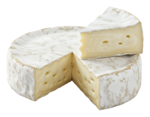 Brie French cheese, isolated on transparent background, png