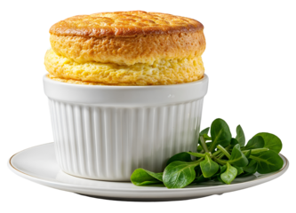 Soufflé au fromage French cheese soufflé, isolated on transparent background, png