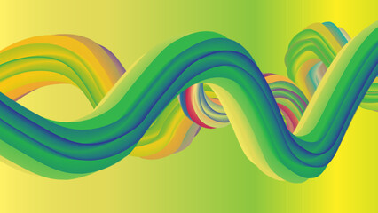 Abstract fluid wave background with gradient color and bright green tones