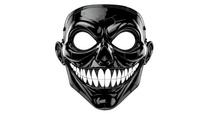 Metallic Skull Grin, isolated on transparent background