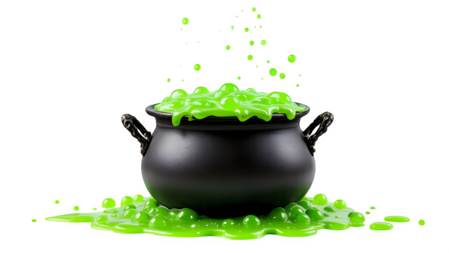 Bubbling Witch's Cauldron, isolated on transparent background