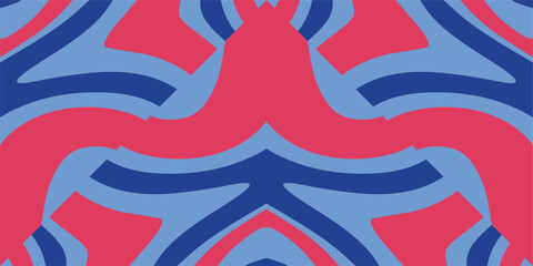 Abstract pattern with flowing organic shapes in bold red blue and light blue hues creating a vibrant visual texture.