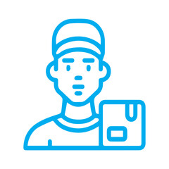 Courier with package icon