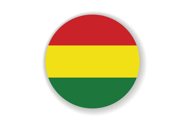 Flag of Bolivia. Bolivian national symbol in official colors. Template icon. Abstract vector background. Round glass light ball, 3D big bubble, sphere.