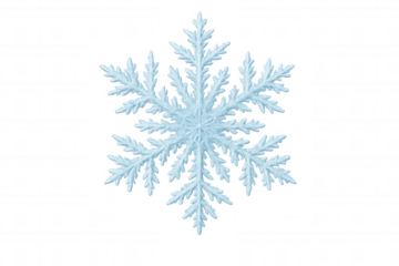 Ice crystal snowflake with transparent background, perfect for winter designs, holidays, and cold season themes